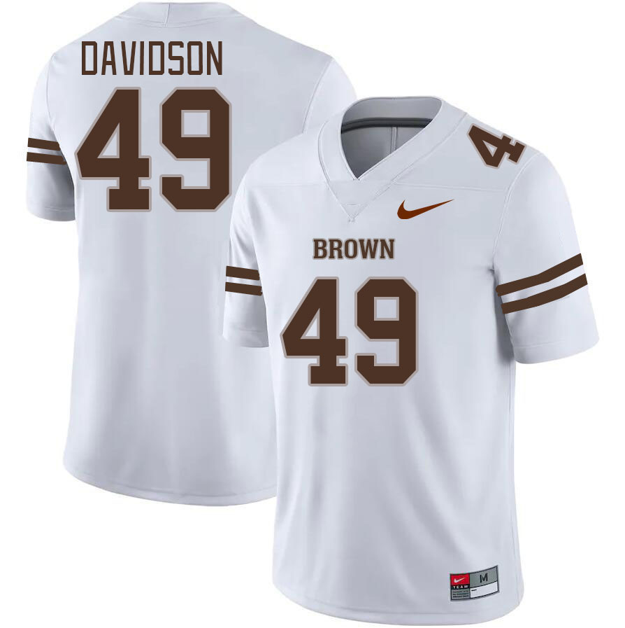 Men-Youth #49 Michael Davidson 2023 Brown Bears College Football Jerseys Stitched-White
